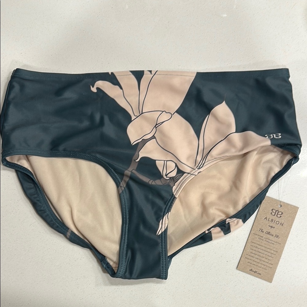Albion Women's Swim Bottom - Blue and Cream Floral